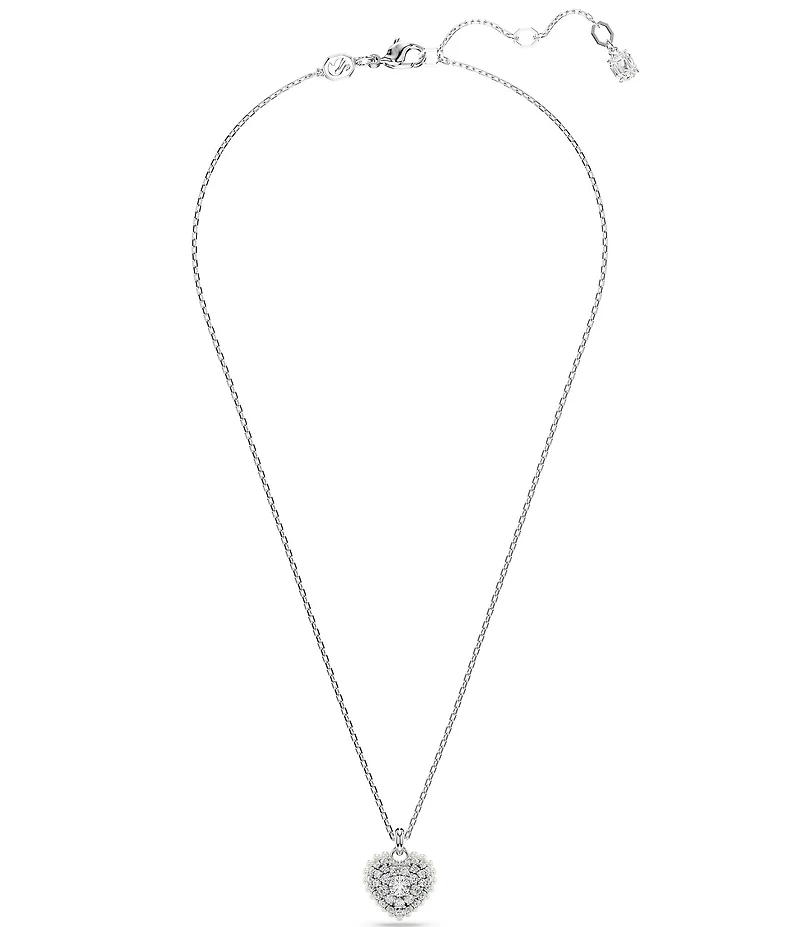 Swarovski Crystal Heart Shaped Pearl Hyperbola Pendant Necklace