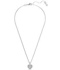 Swarovski Crystal Heart Shaped Pearl Hyperbola Pendant Necklace