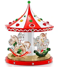 Swarovski Crystal Holiday Cheers Collection Carousel Figurine