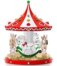 Swarovski Crystal Holiday Cheers Collection Carousel Figurine