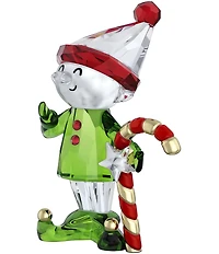 Swarovski Crystal Holiday Cheers Collection Dulcis Elf and Candy Cane Figurine