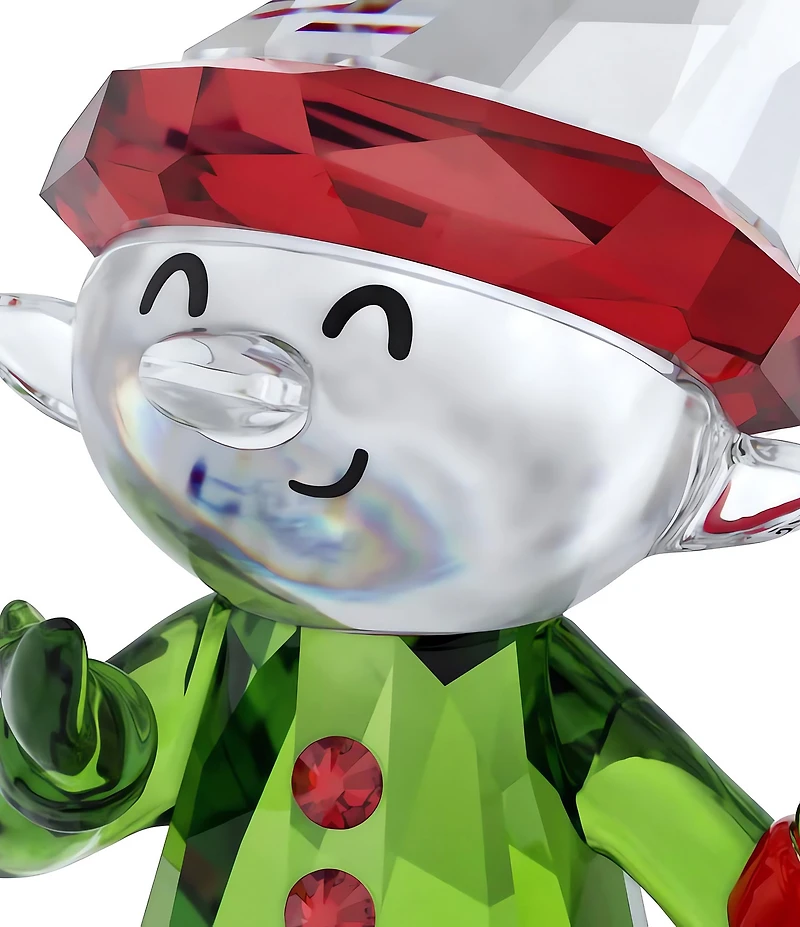 Swarovski Crystal Holiday Cheers Collection Dulcis Elf and Candy Cane Figurine