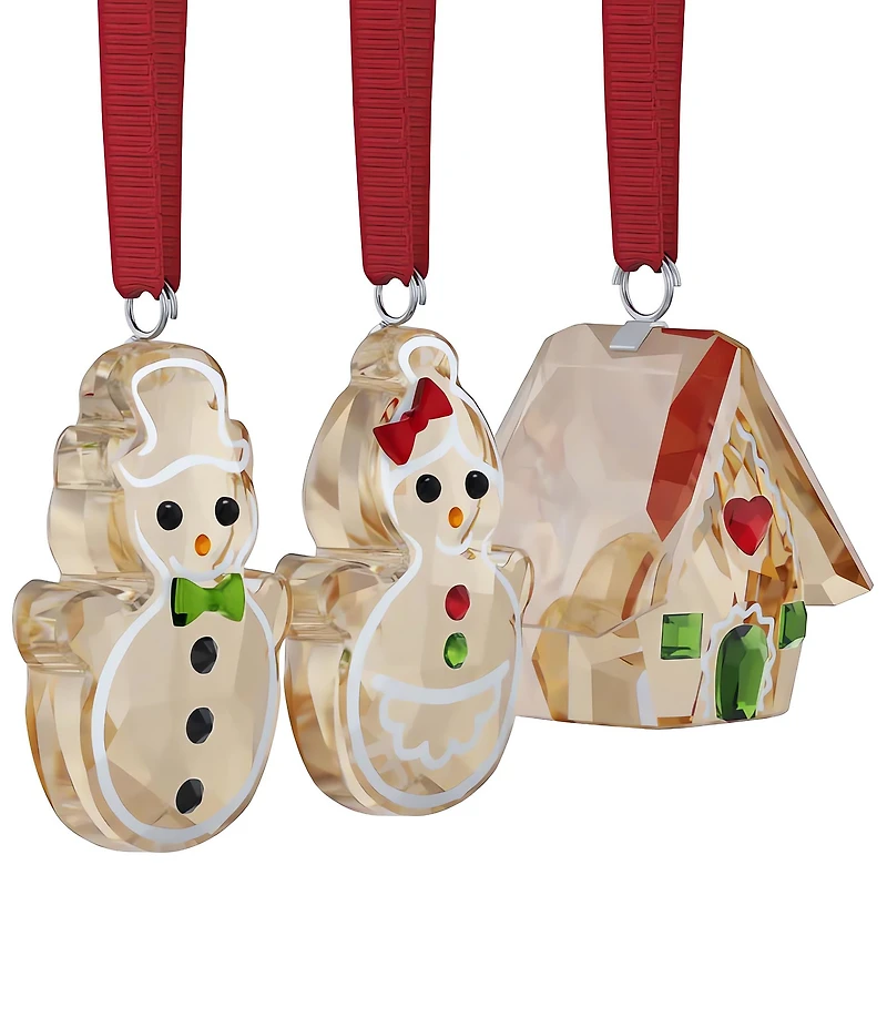 Swarovski Crystal Holiday Cheers Collection Gingerbread Ornament Set