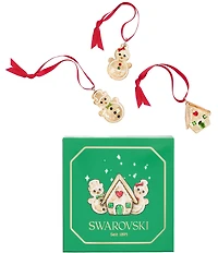 Swarovski Crystal Holiday Cheers Collection Gingerbread Ornament Set