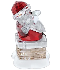 Swarovski Crystal Holiday Cheers Collection Santa Claus and Chimney Figurine