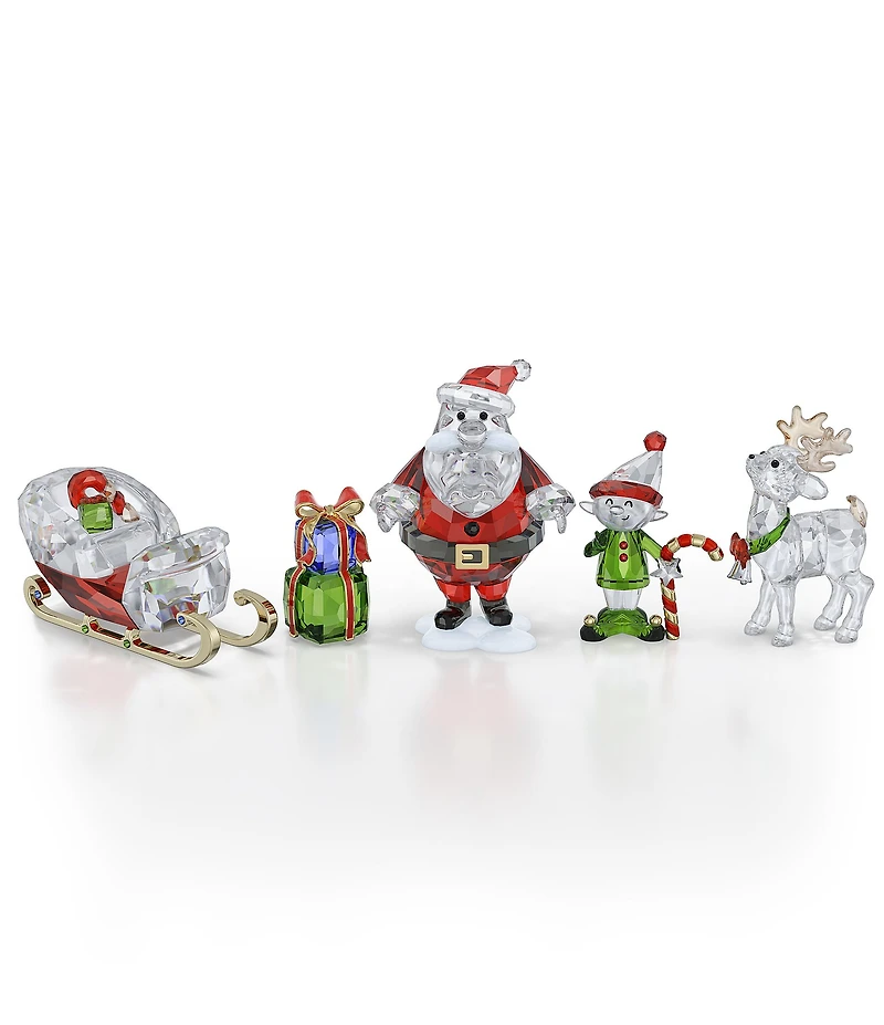 Swarovski Crystal Holiday Cheers Collection Santa Story Set