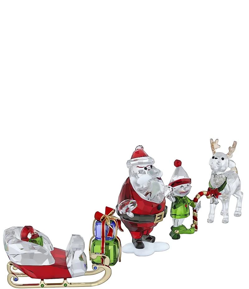 Swarovski Crystal Holiday Cheers Collection Santa Story Set