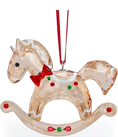 Swarovski Crystal Holiday Cheers Gingerbread Rocking Horse Ornament