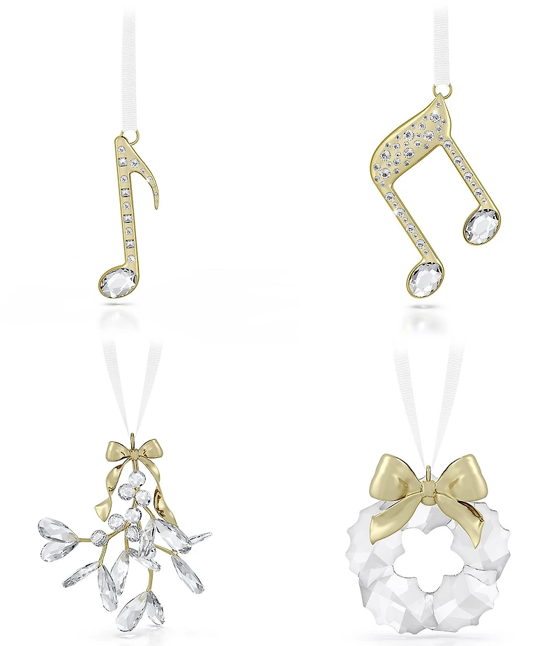 Swarovski Crystal Holiday Magic Collection Double Music Note Ornament