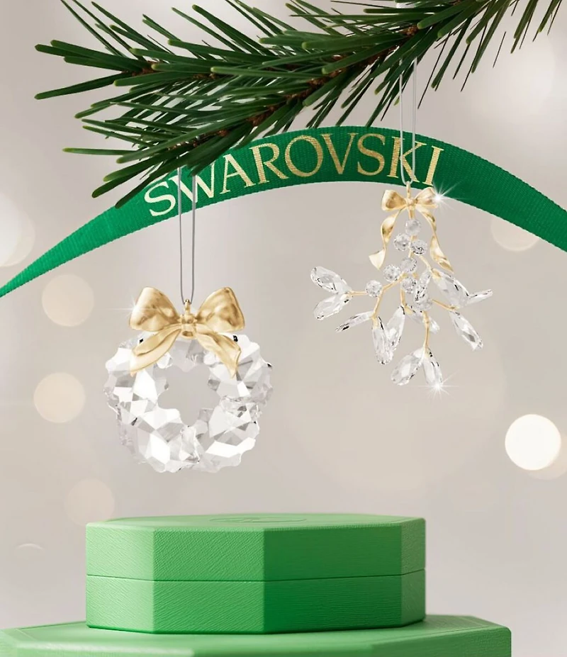 Swarovski Crystal Holiday Magic Collection Mistletoe Ornament