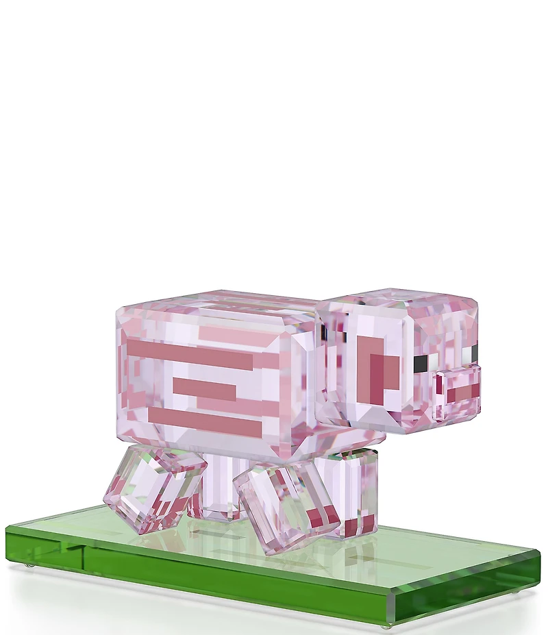 Swarovski Crystal Minecraft Pig Figurine
