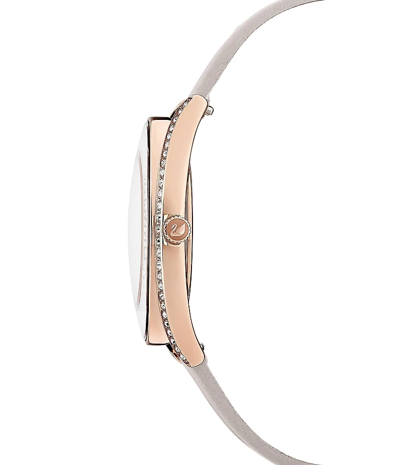 Swarovski Crystalline Aura Grey Leather Watch