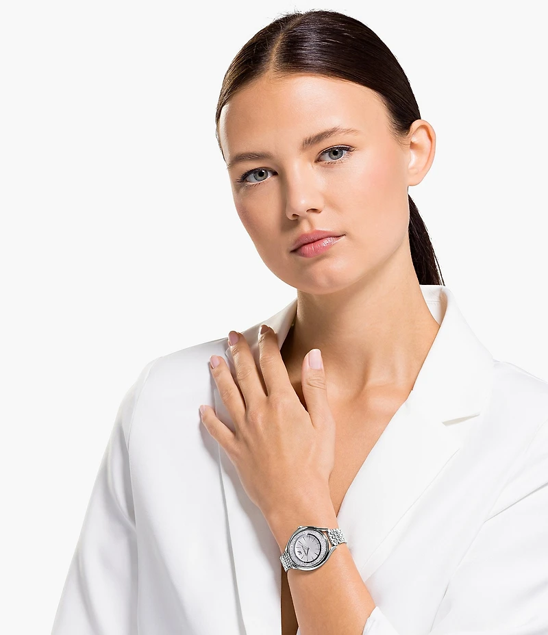 Swarovski Crystalline Aura Silver Tone Bracelet Watch