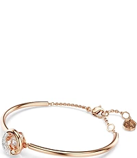 Swarovski Dextera Crystal Half Pave Rose Gold Adjustable Bangle Bracelet
