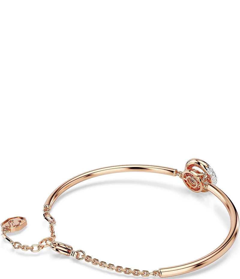 Swarovski Dextera Crystal Half Pave Rose Gold Adjustable Bangle Bracelet