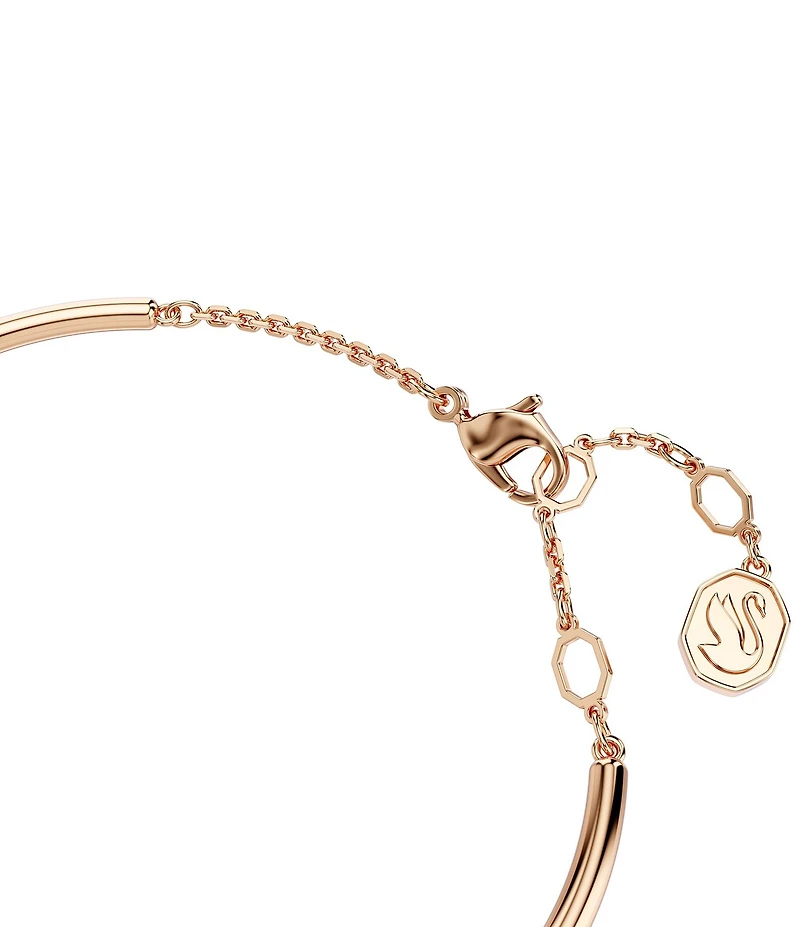 Swarovski Dextera Crystal Half Pave Rose Gold Adjustable Bangle Bracelet