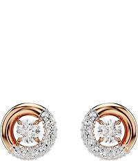 Swarovski Dextera Crystal Half Pave Stud Earrings