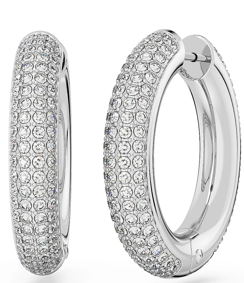 Swarovski Dextera Crystal Pave Hoop Earrings