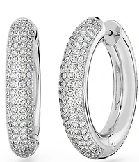 Swarovski Dextera Crystal Pave Hoop Earrings