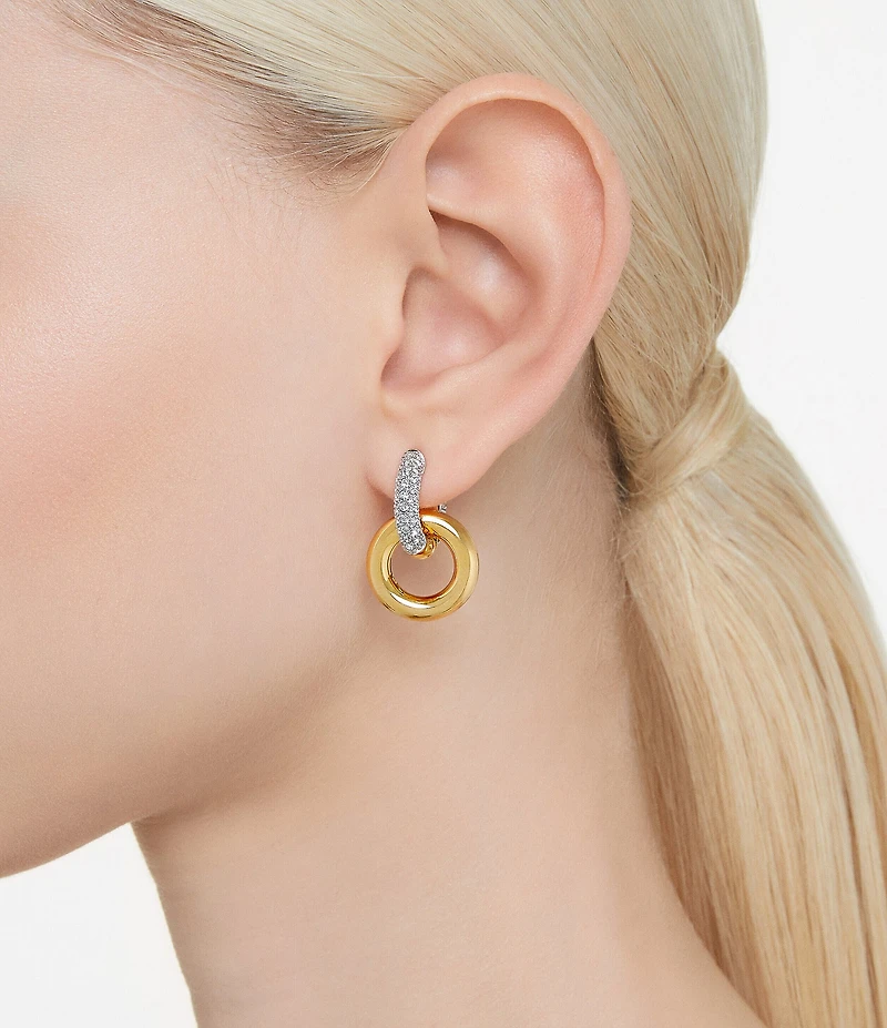 Swarovski Dextera Interlocking Crystal Hoop Orbital Earrings