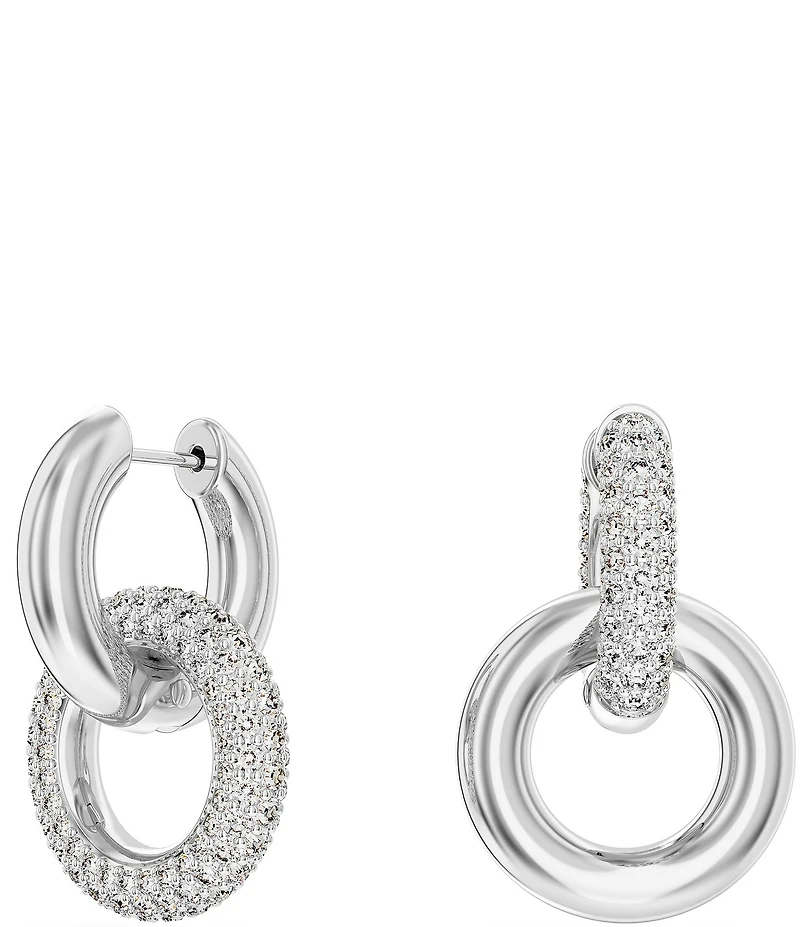 Swarovski Dextera Interlocking Crystal Hoop Orbital Earrings