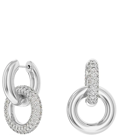 Swarovski Dextera Interlocking Crystal Puffy Hoop Orbital Earrings