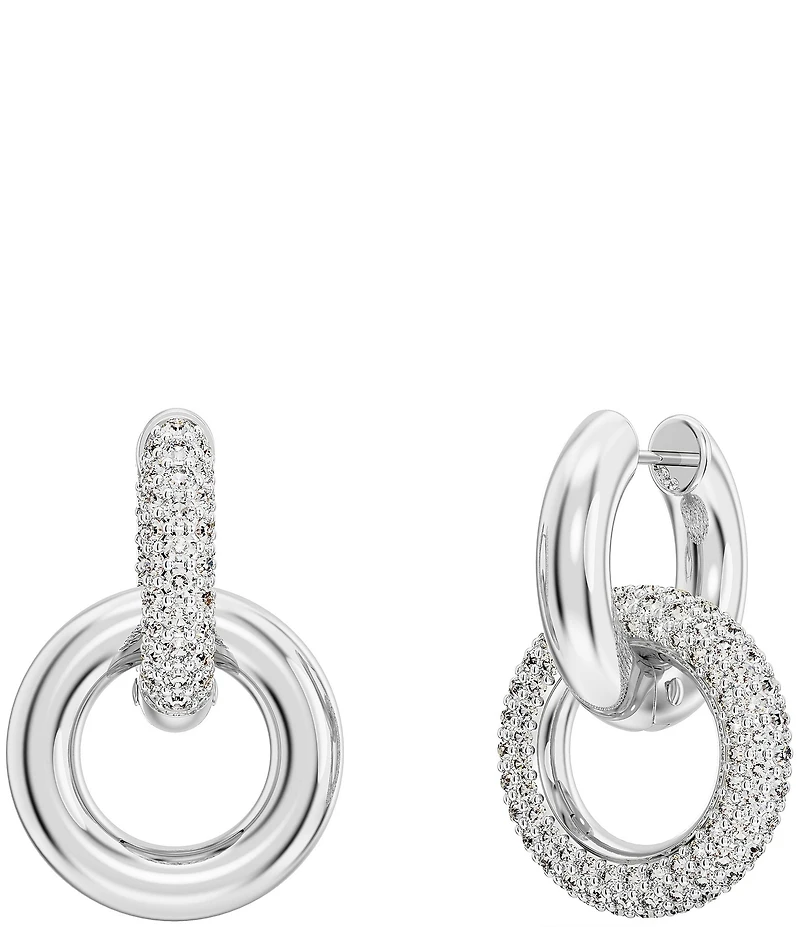 Swarovski Dextera Interlocking Crystal Hoop Orbital Earrings