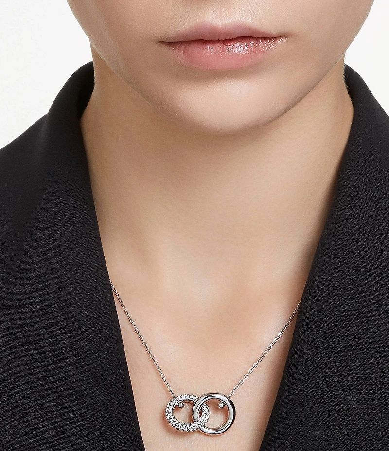 Swarovski Crystal Dextera Interlocking Loop Short Pendant Necklace