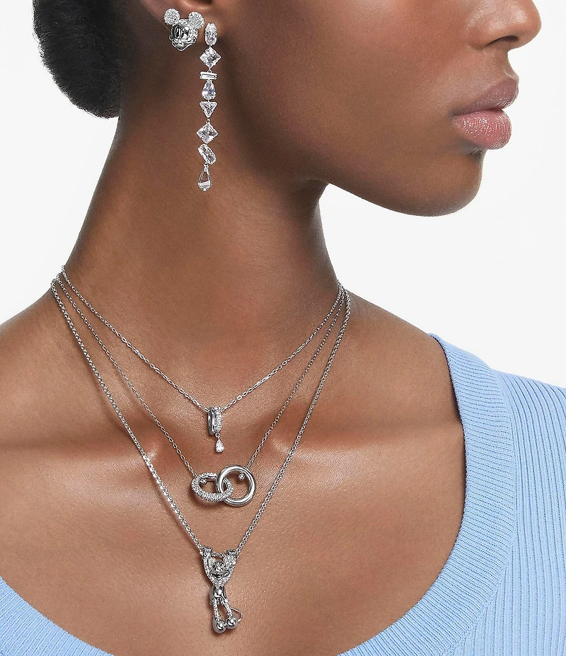 Swarovski Crystal Dextera Interlocking Loop Short Pendant Necklace