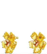 Swarovski Florere Yellow Flower Crystal Stud Earrings