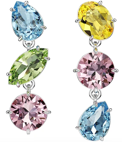 Swarovski Gema Multicolor Mixed Cut Linear Earrings