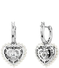 Swarovski Hyperbola Pearl Heart Crystal Drop Earrings
