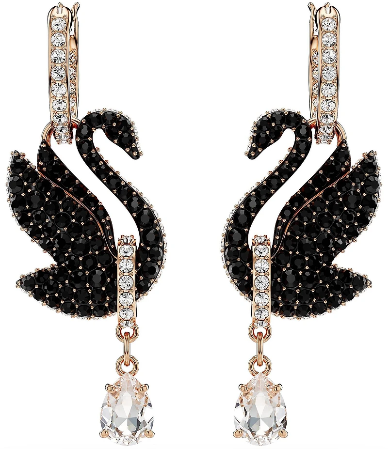 Swarovski Iconic Crystal Swan Drop Earrings