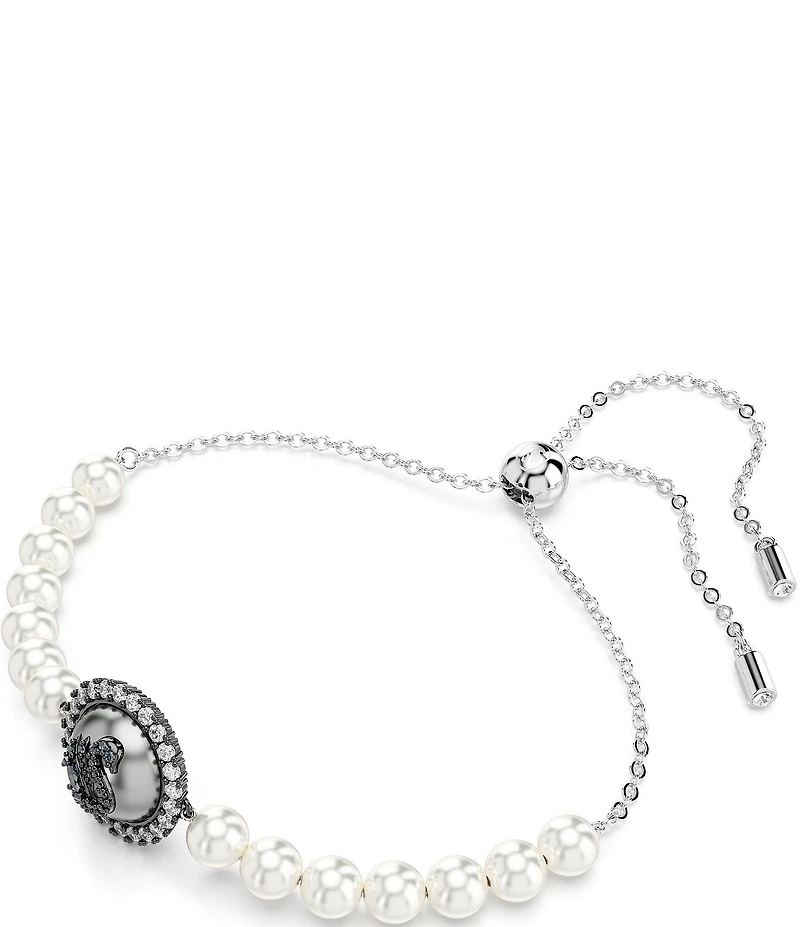 Swarovski Iconic Pearl Swan Crystal Adjustable Bracelet