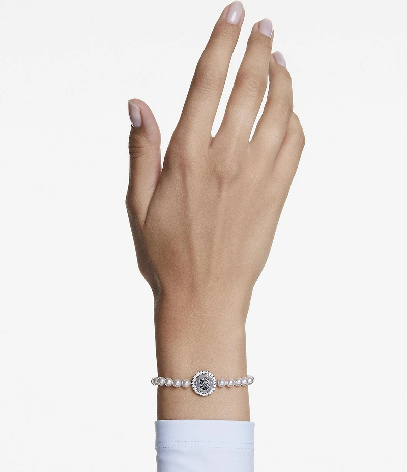 Swarovski Iconic Pearl Swan Crystal Adjustable Bracelet