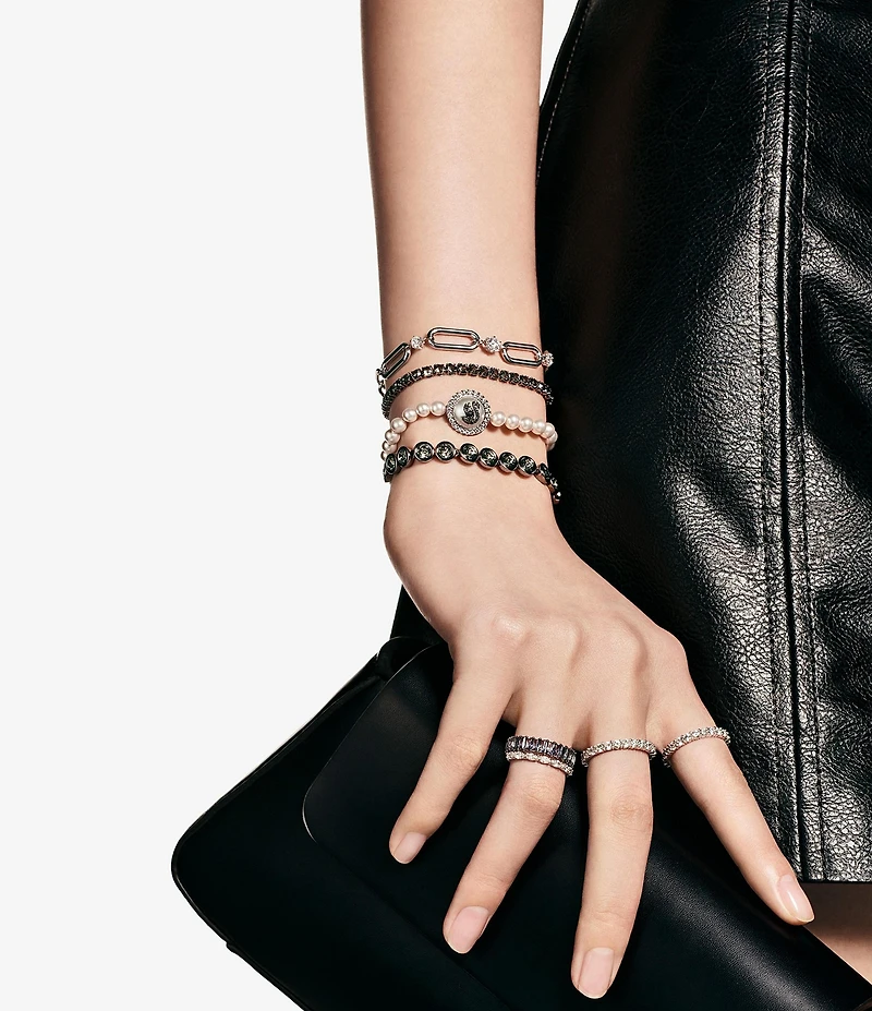 Swarovski Iconic Pearl Swan Crystal Adjustable Bracelet