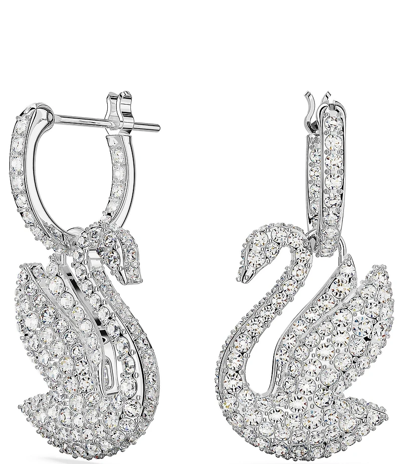 Swarovski Iconic Swan Crystal Hoop Earrings