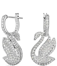 Swarovski Iconic Swan Crystal Hoop Earrings
