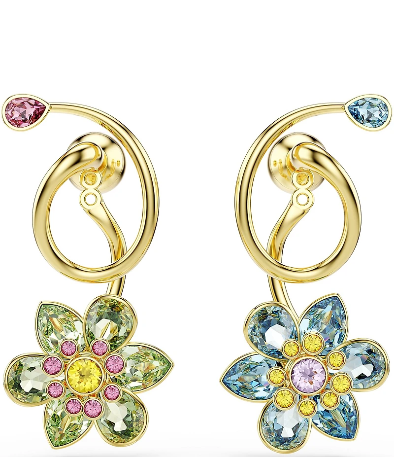 Swarovski Idyllia Blue Green Multi Drop Earrings