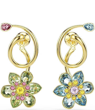 Swarovski Idyllia Blue Green Multi Drop Earrings