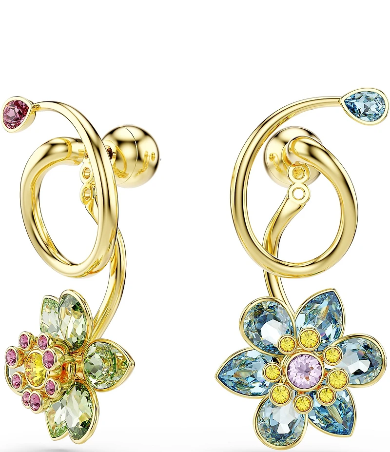Swarovski Idyllia Blue Green Multi Drop Earrings