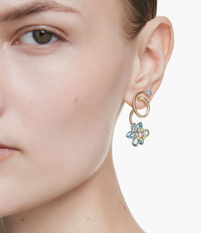 Swarovski Idyllia Blue Green Multi Drop Earrings