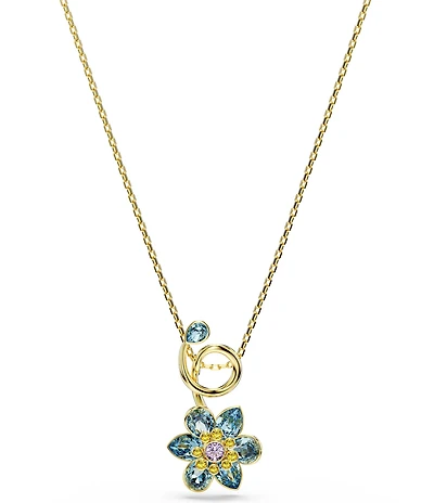 Swarovski Idyllia Blue Multi Flower Short Pendant Necklace