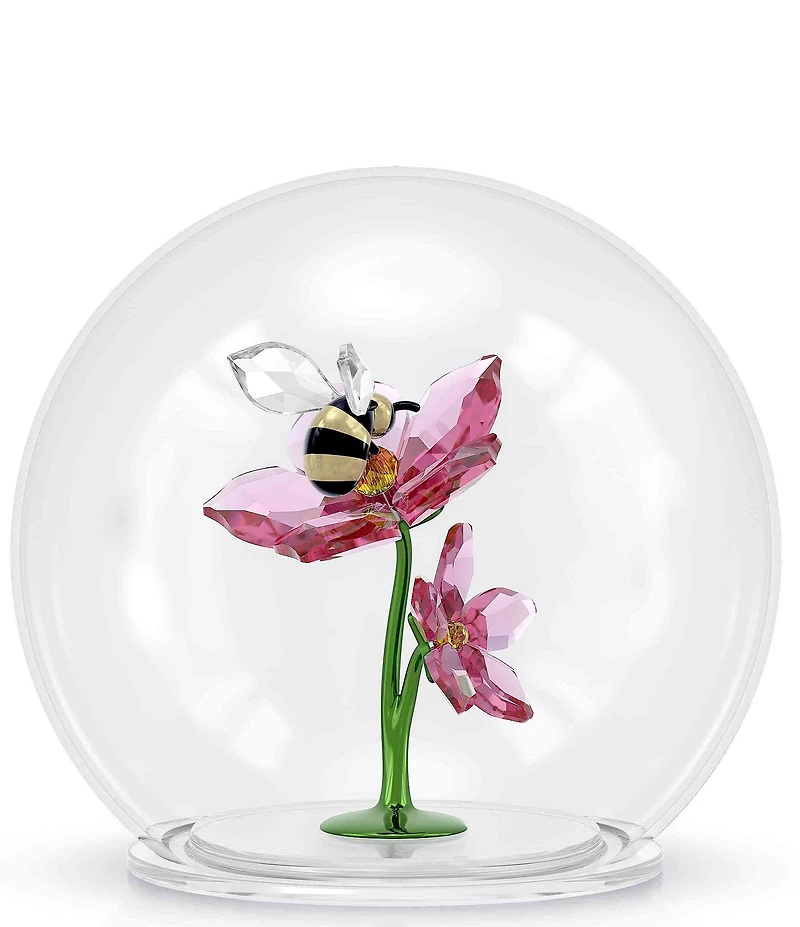Swarovski Idyllia Collection Glass Ball with Bee and Flowers Figurine