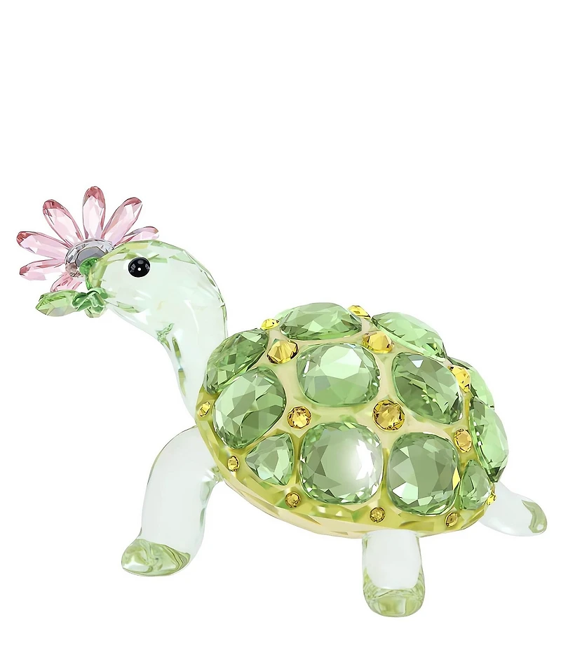 Swarovski Idyllia Collection Tortoise and Daisy Figurine