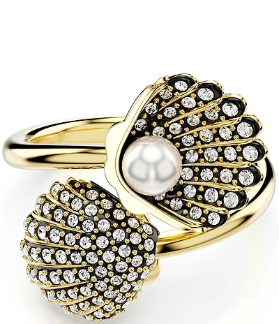 Swarovski Idyllia Shell Novelty Crystal Pearl Band Ring