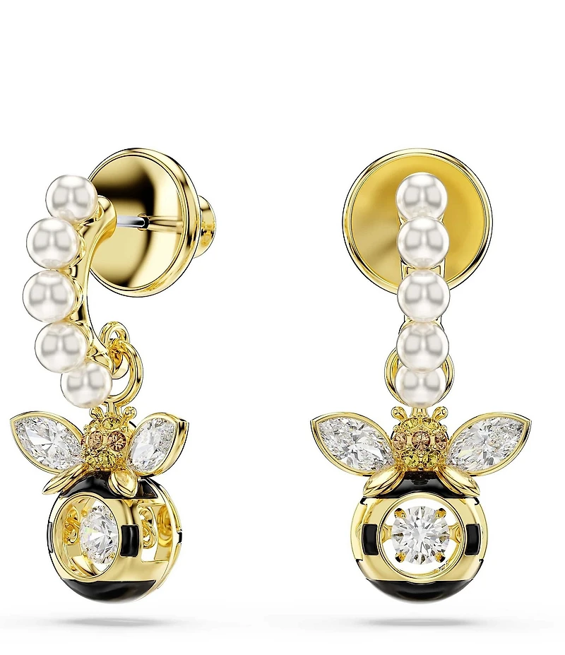Swarovski Idyllia Crystal Pearl Bee Stud Earrings