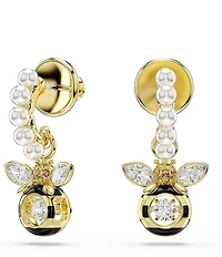 Swarovski Idyllia Crystal Pearl Bee Stud Earrings