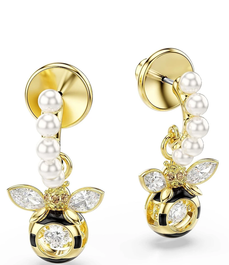 Swarovski Idyllia Crystal Pearl Bee Stud Earrings