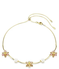 Swarovski Idyllia Crystal Pearl Mixed Cut Flower Collar Necklace